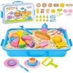 Woopie 6 spalvų kinetinis smėlis su priedais 1.2kg - restoranas